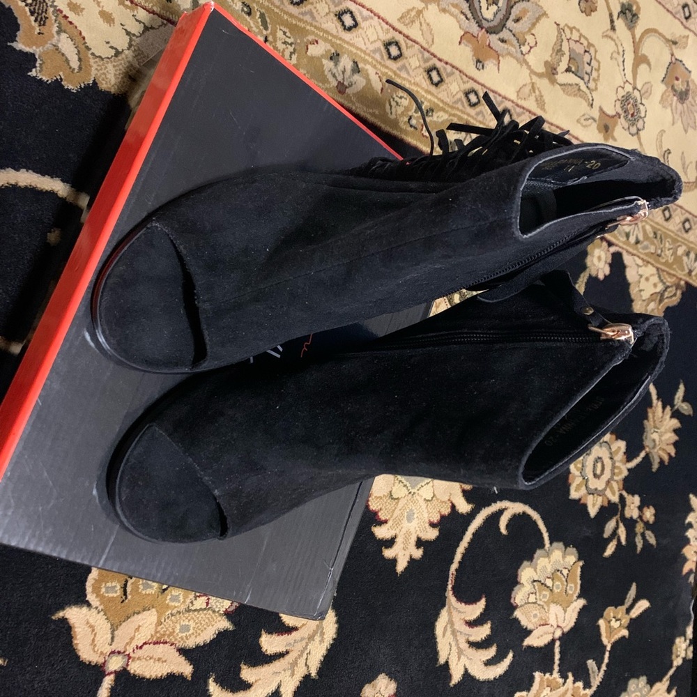 Leanna back fringe bootie by Adrianna New York